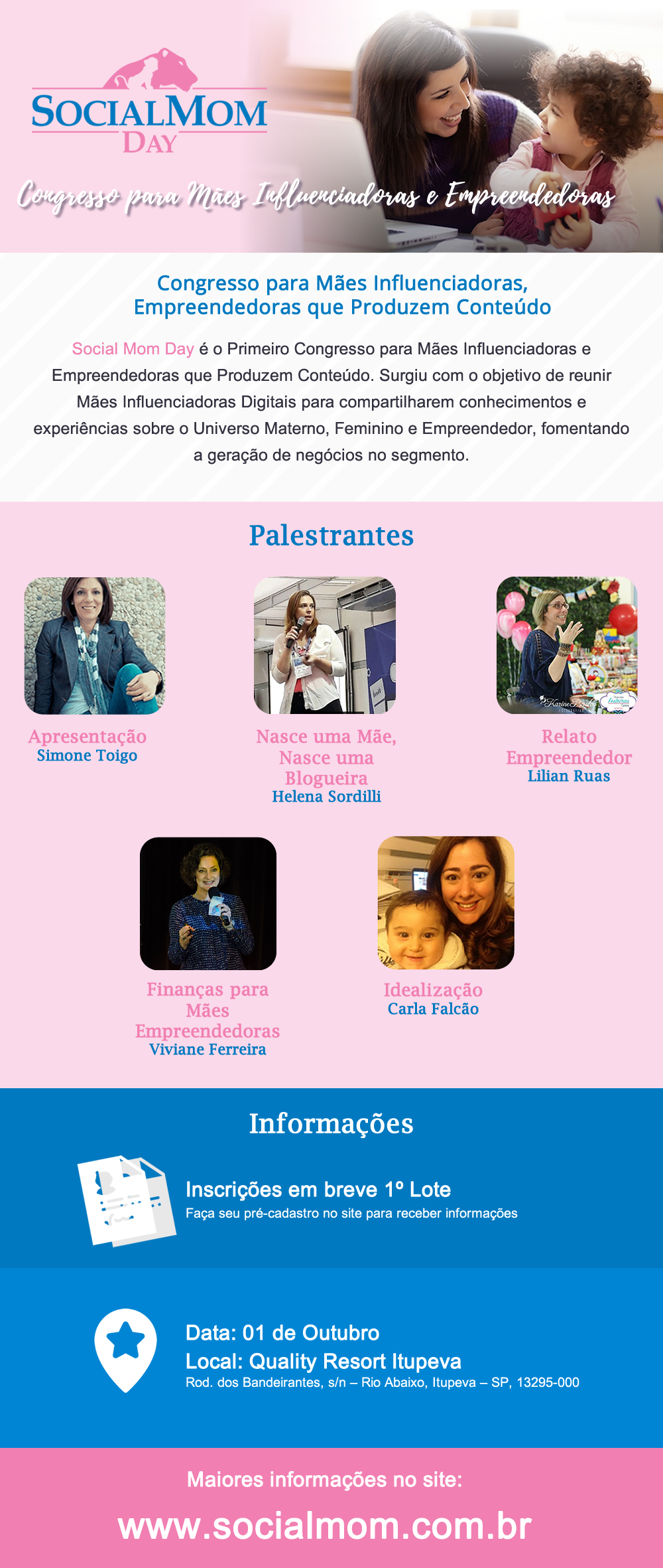 Social Mom Day | Começa as vendas do 1º Lote de Ingressos da edição 2017 Palestrantes