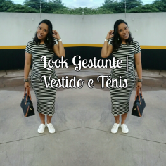 Look Gestante | Vestido E Tênis